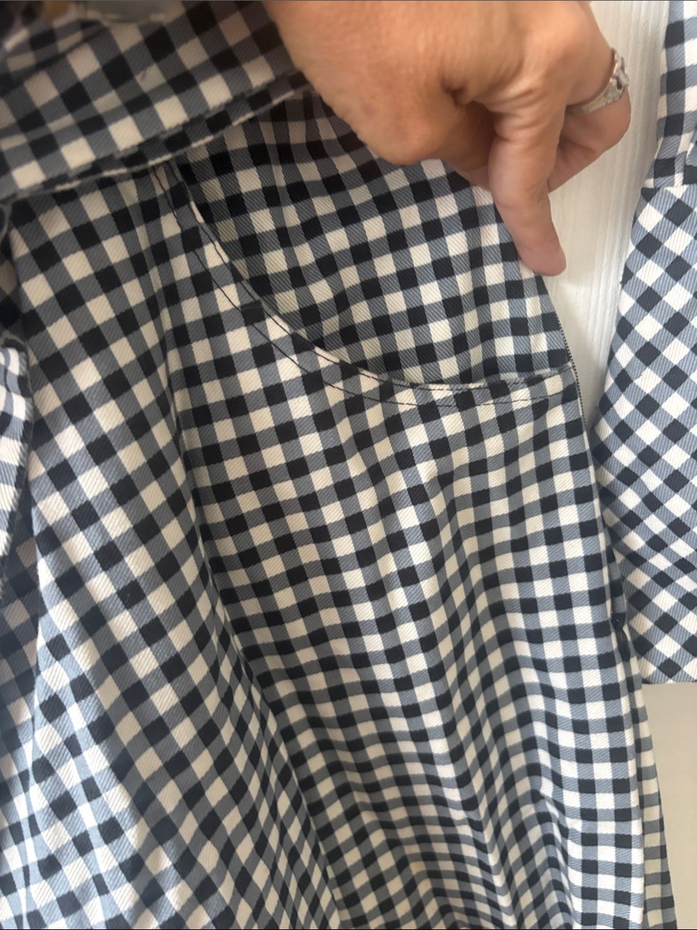 Batsheva Navy and White Gingham Midi Dress - Picture 4 of 8
